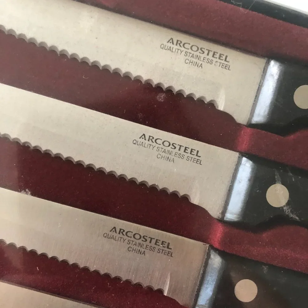 ARCOSTEEL 6 Piece VTG Stainless steel steak knife set 4.5
